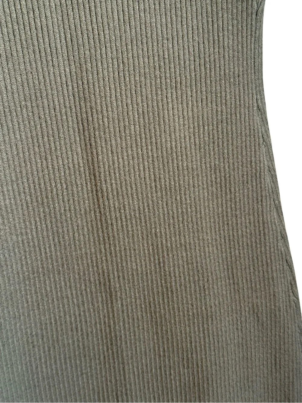 Abercrombie & Fitch Olive Green Ribbed Button Front Maxi Dress M